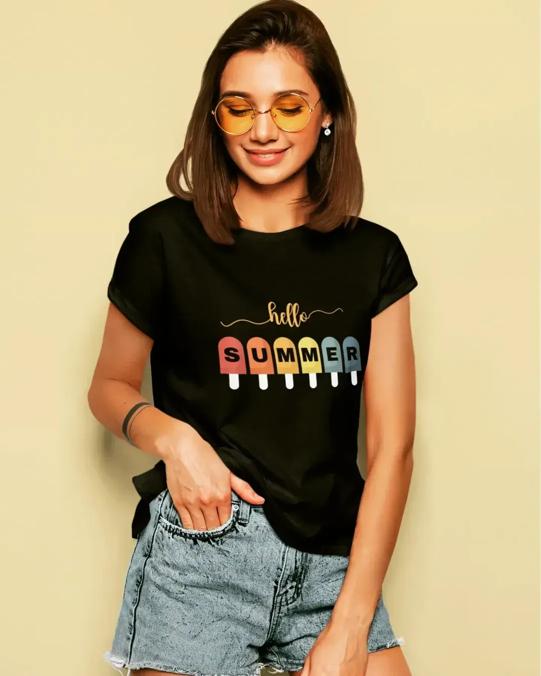 casual summer t-shirt outfit for women 2026 Black Graphic Tee with a Cool Summer Attitude