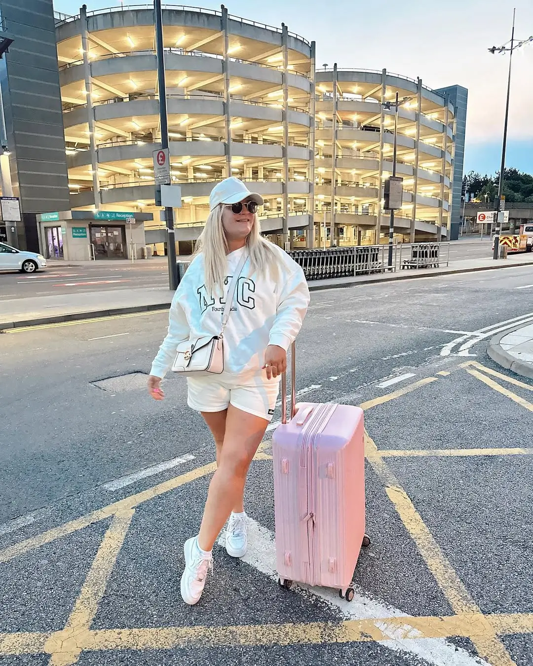 comfy airport outfits summer 2026 All-White Sporty Set That Feels Fresh and Confident