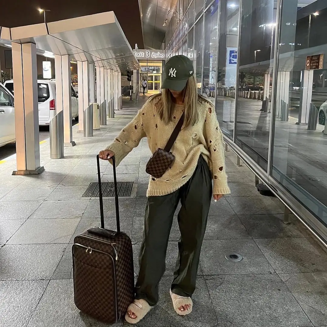 comfy airport outfits summer 2026 Oversized Knit and Relaxed Pants for Late Night Flights
