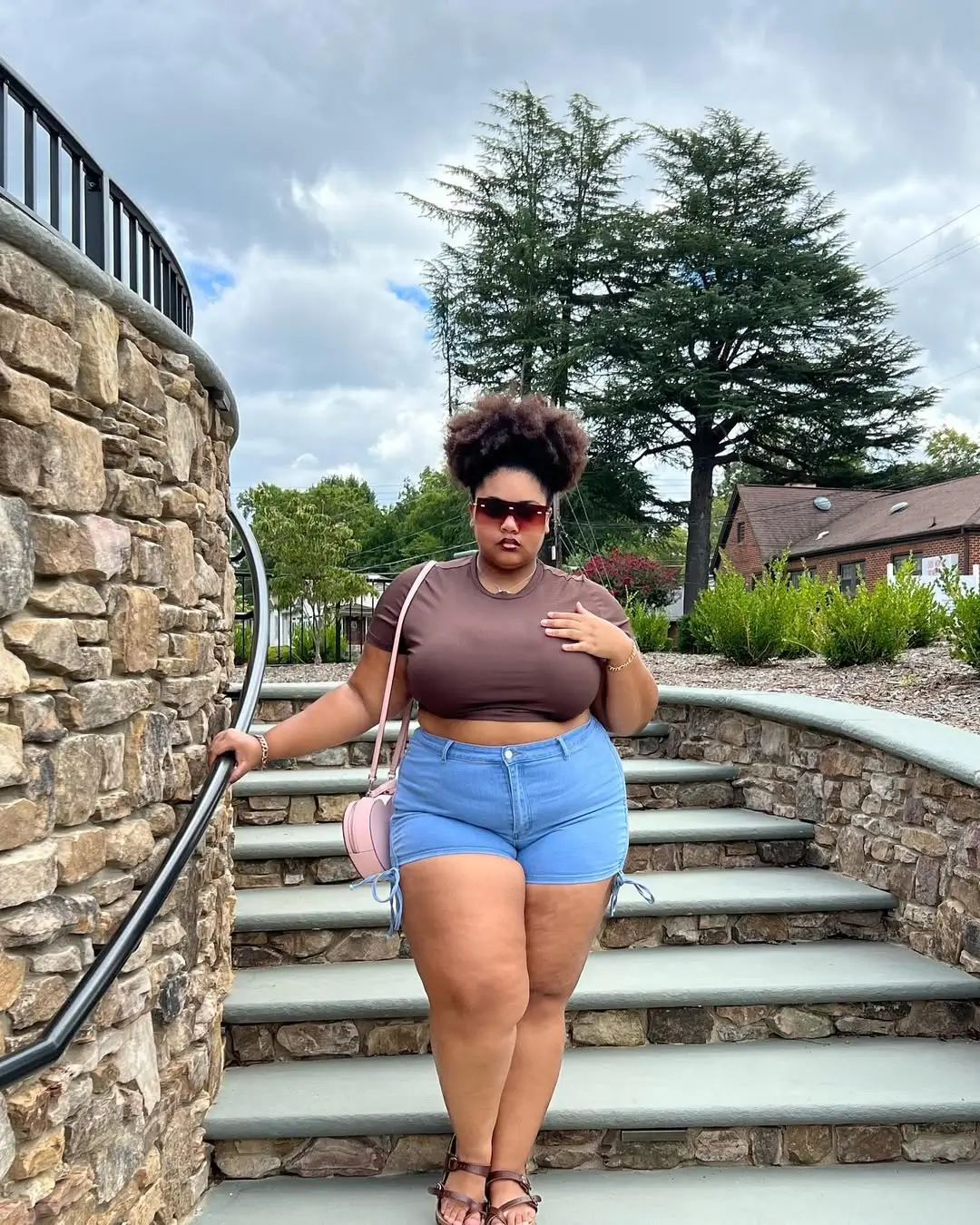 Plus Size Summer Outfits For Women 2026 Fitted Tee and Denim Shorts with Bold Attitude