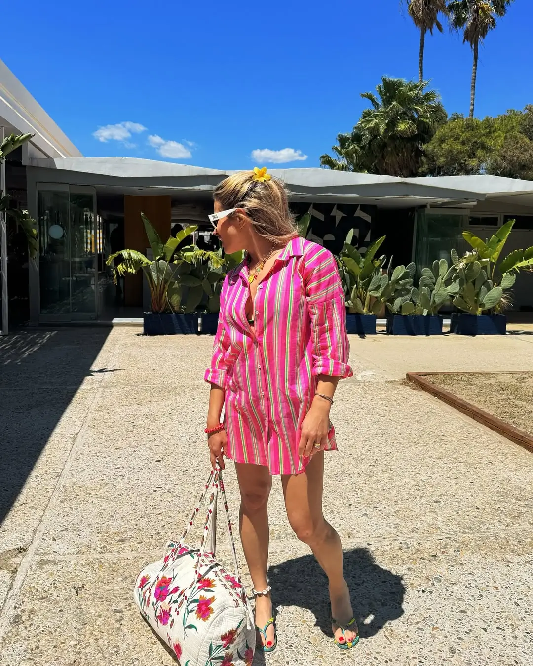 summer beach outfit women 2026 Bold Stripes and Playful Energy