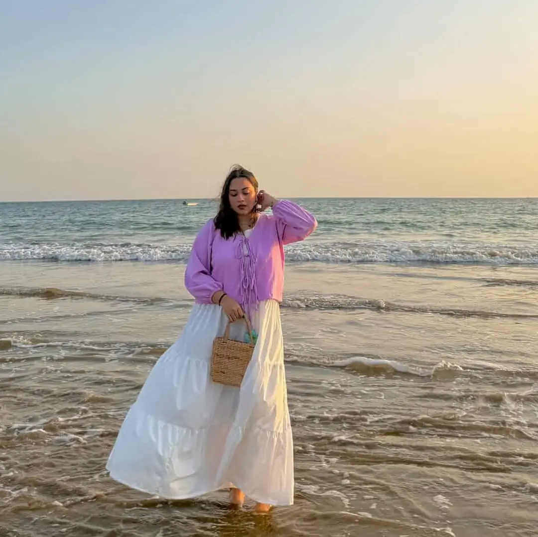 summer beach outfit women 2026 Soft Modesty and Flowing Layers by the Water