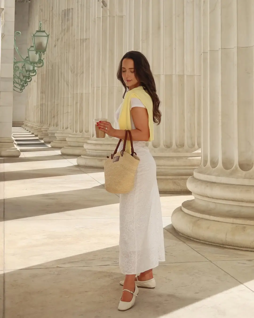 summer outfits women 2026 Soft Yellow and White That Feels Like a Slow Morning in Paris