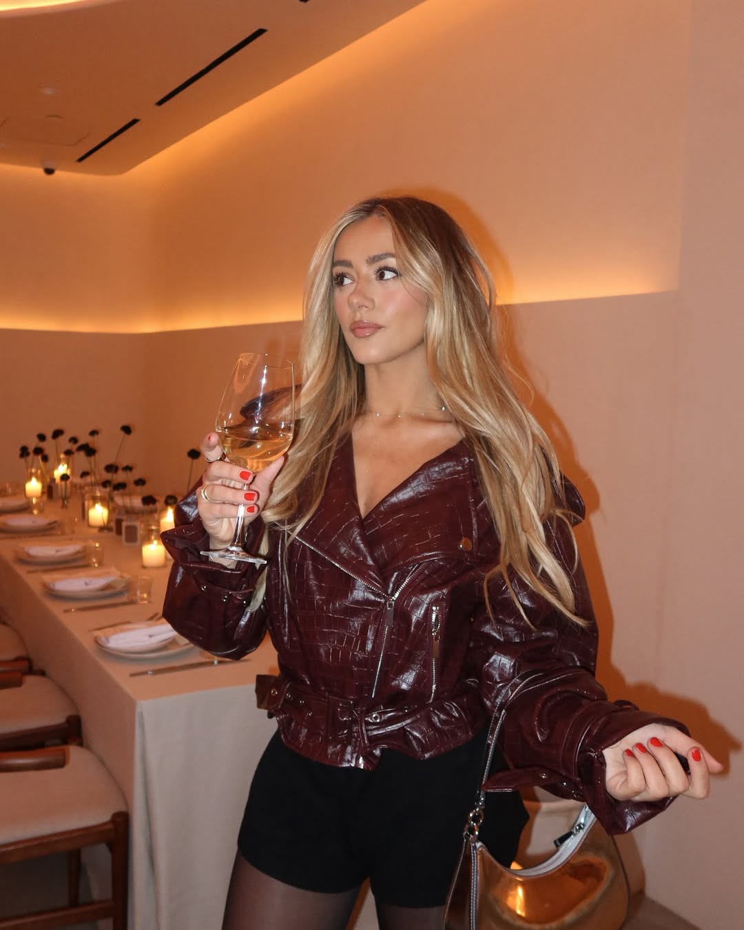 summer night going out outfits 2026 Leather Jacket Layering for Elevated Dinner Nights