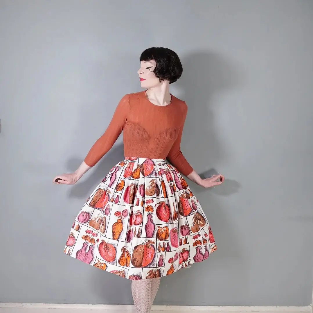 summer skirt outfits 2026 Retro Volume Meets Playful Print Energy