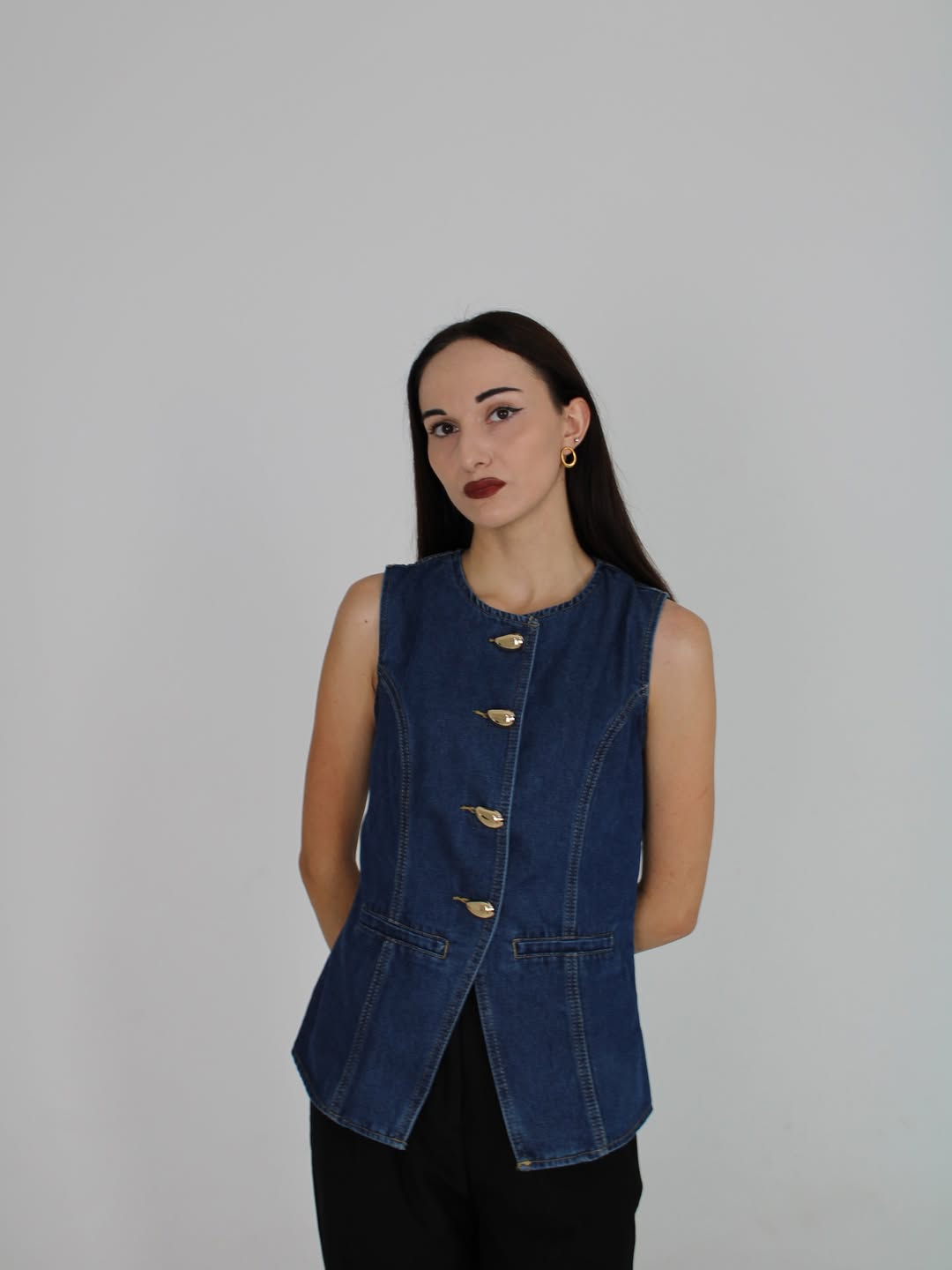 summer sleeveless tops for women Structured Denim Minimalism - When Sleeveless Gets Sharp