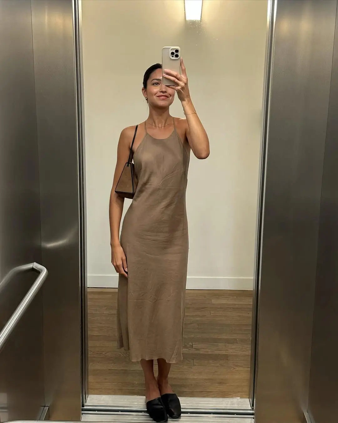 summer work outfits for the office 2026 Neutral Slip Dress
