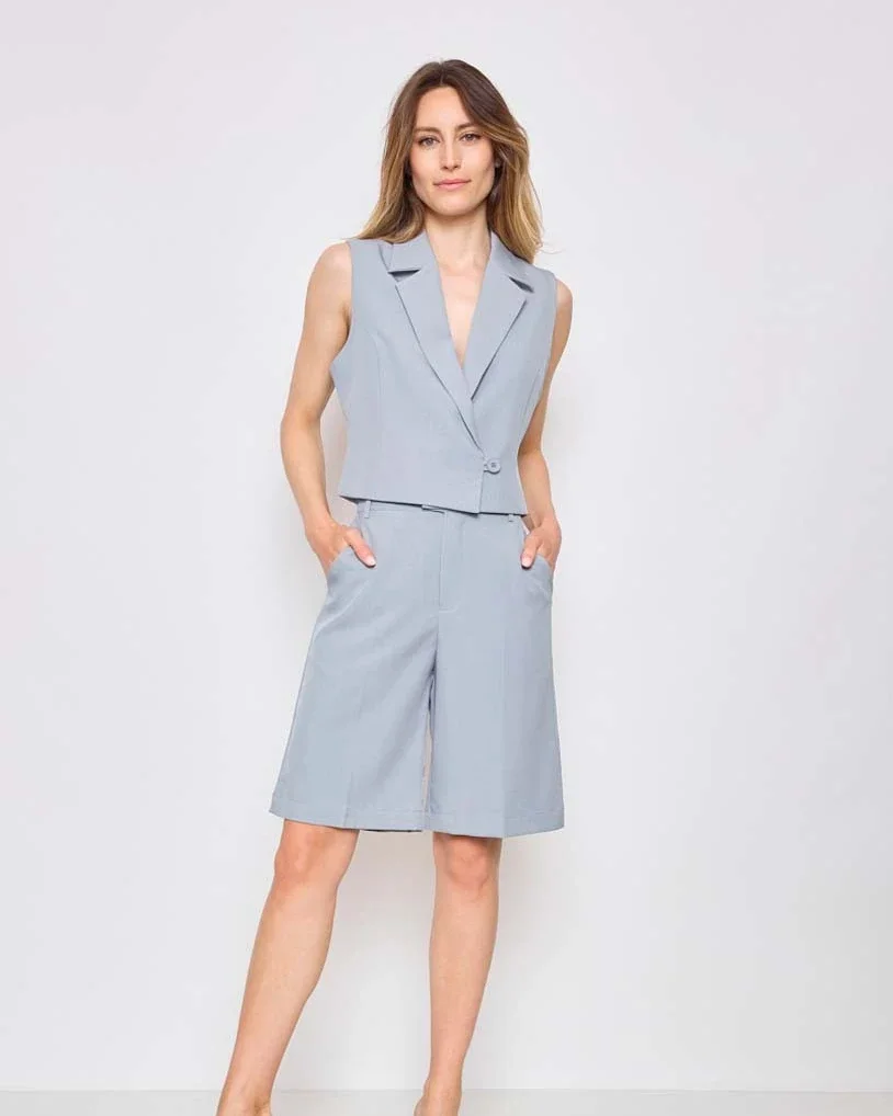 summer set outfits for women 2026 Soft Tailoring - The Sleeveless Blazer Set That Feels Modern