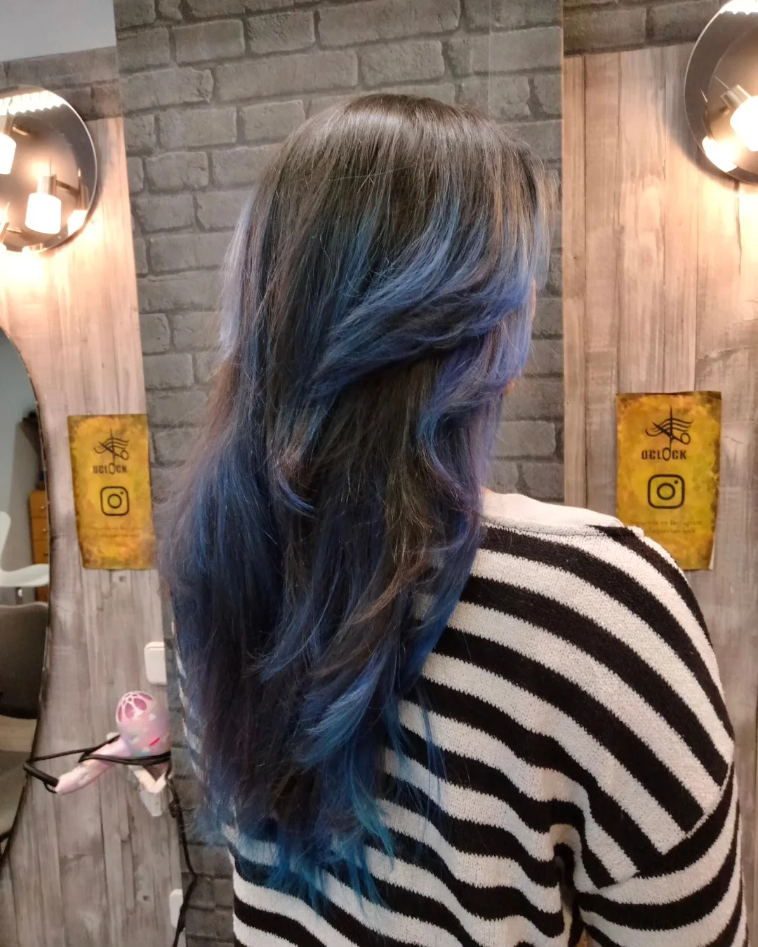 chic summer haircuts for long hair 2026 Midnight Blue Layers With Alternative Summer Edge