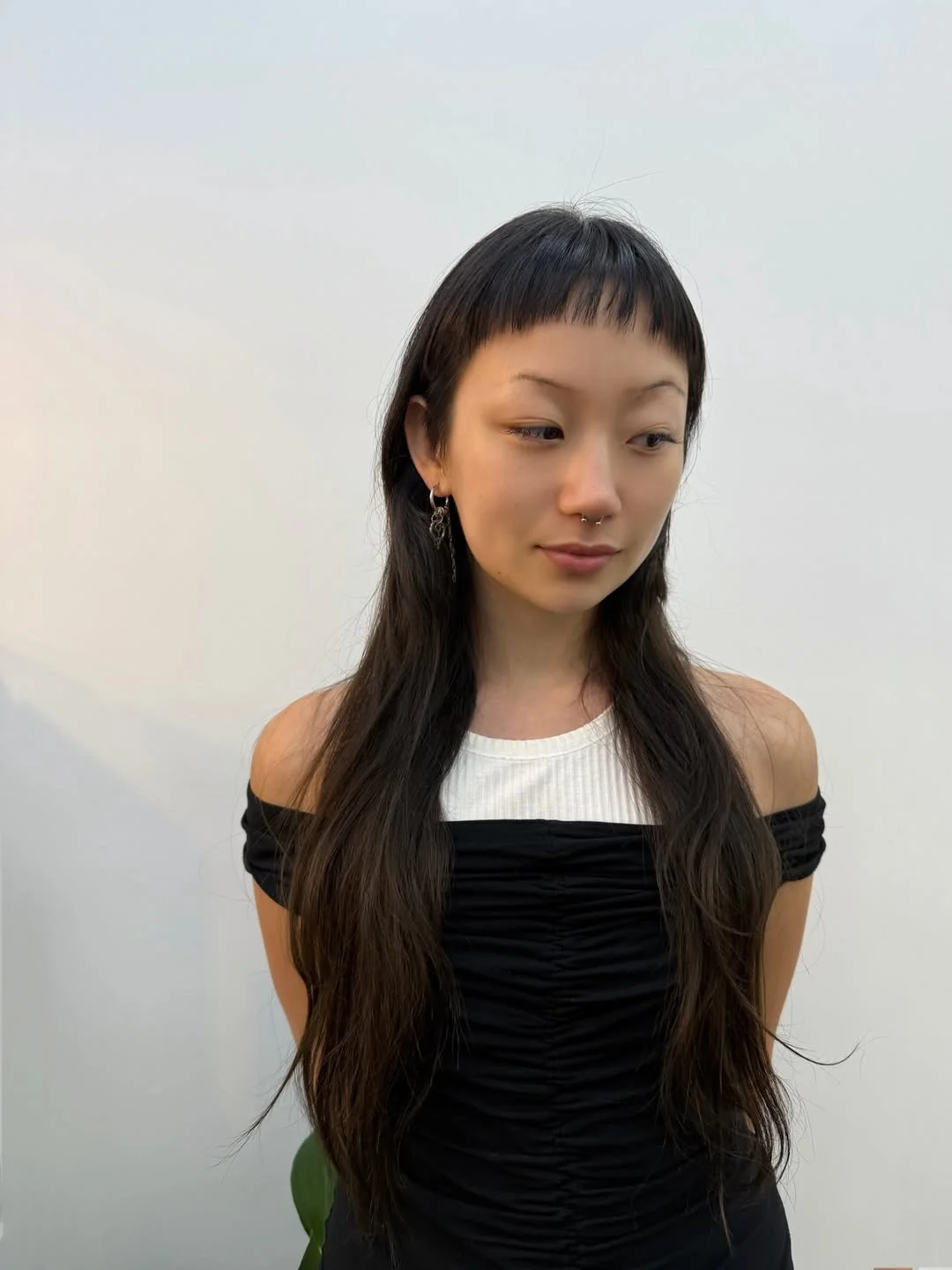 chic summer haircuts for long hair 2026 Micro Bangs With Long Minimalist Length