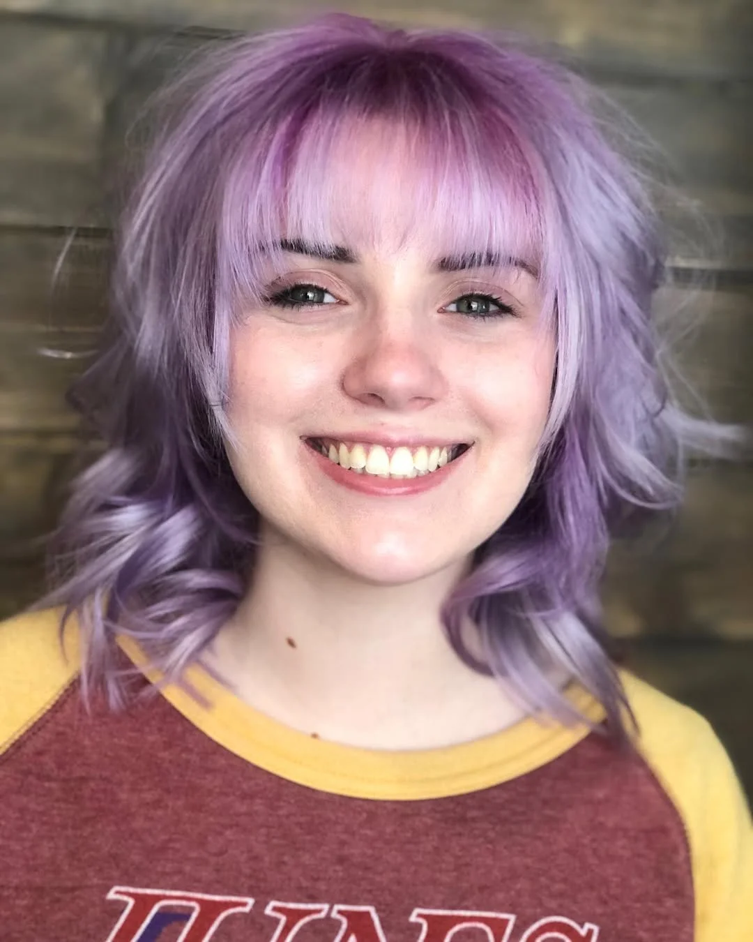 feathered summer haircuts for medium hair 2026 Pastel Lavender Feathering With Playful Texture