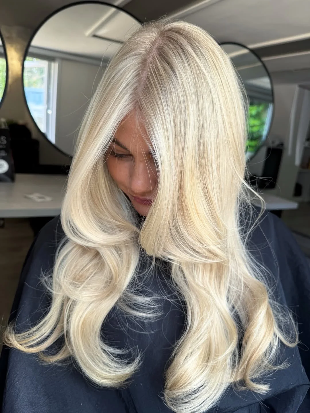 glossy summer blonde hair color 2026 Soft Butter Blonde Waves with Luminous Dimension