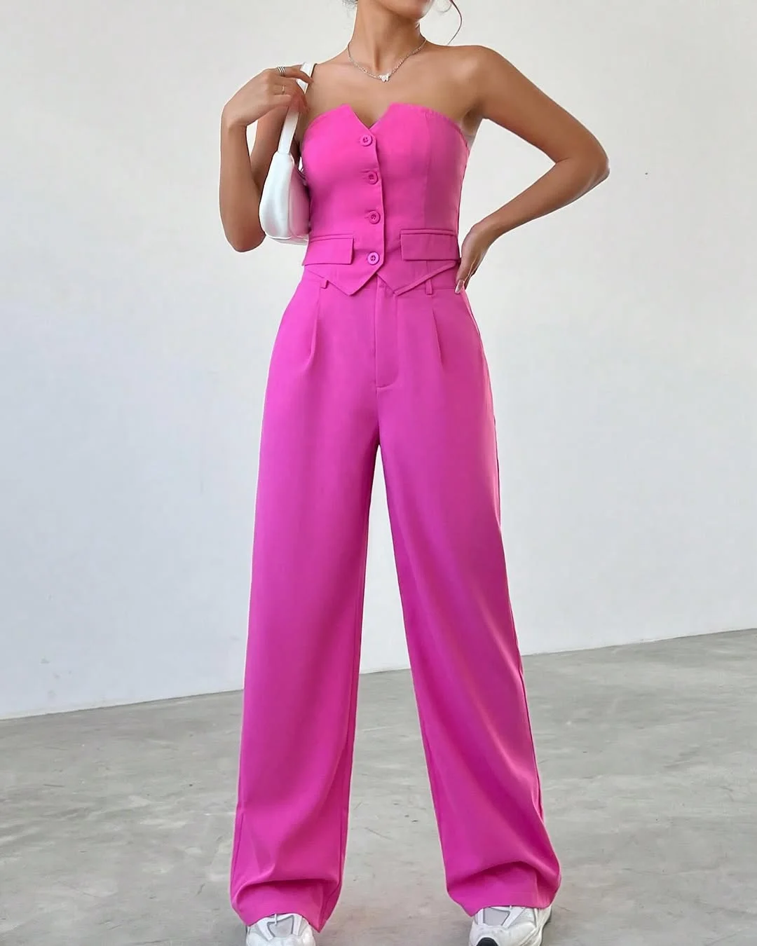 hot summer heat wave outfits 2026 Power Pink Set with Casual Work Confidence