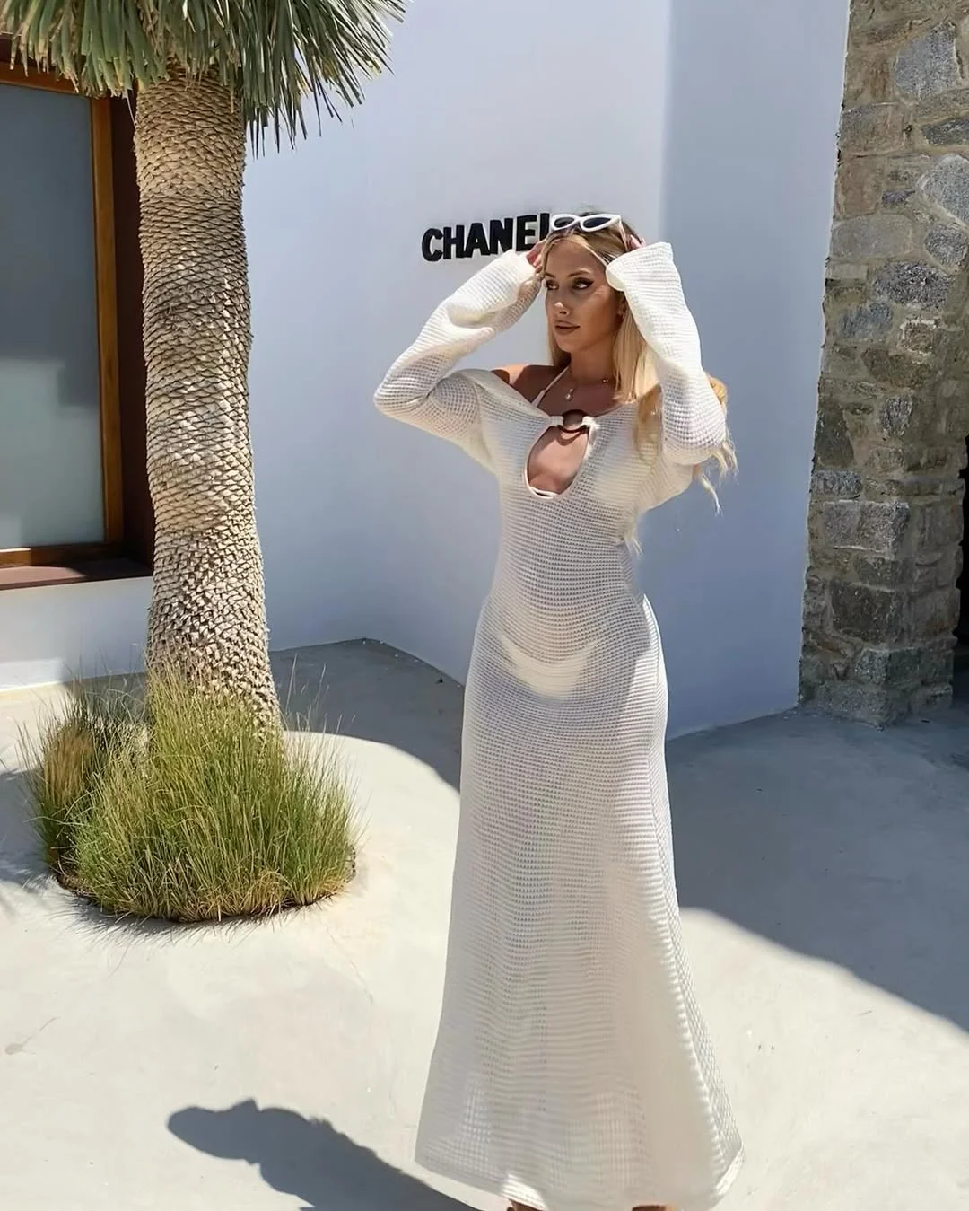 hot summer heat wave outfits 2026 Neutral Knit Maxi with Quiet Luxury Feel