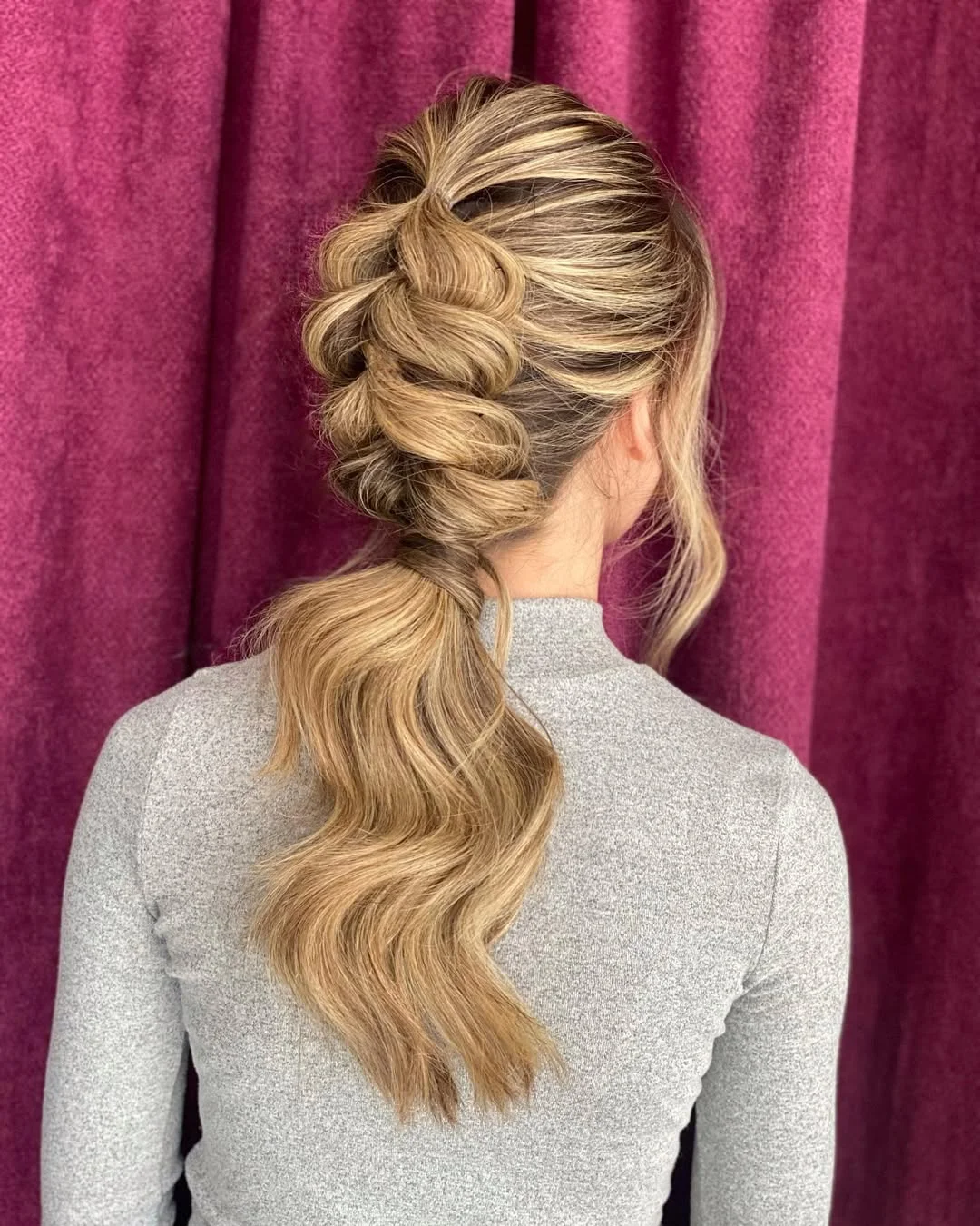 intricate summer braids hairstyle 2026 Voluminous Pull-Through Ponytail With Glossy Texture