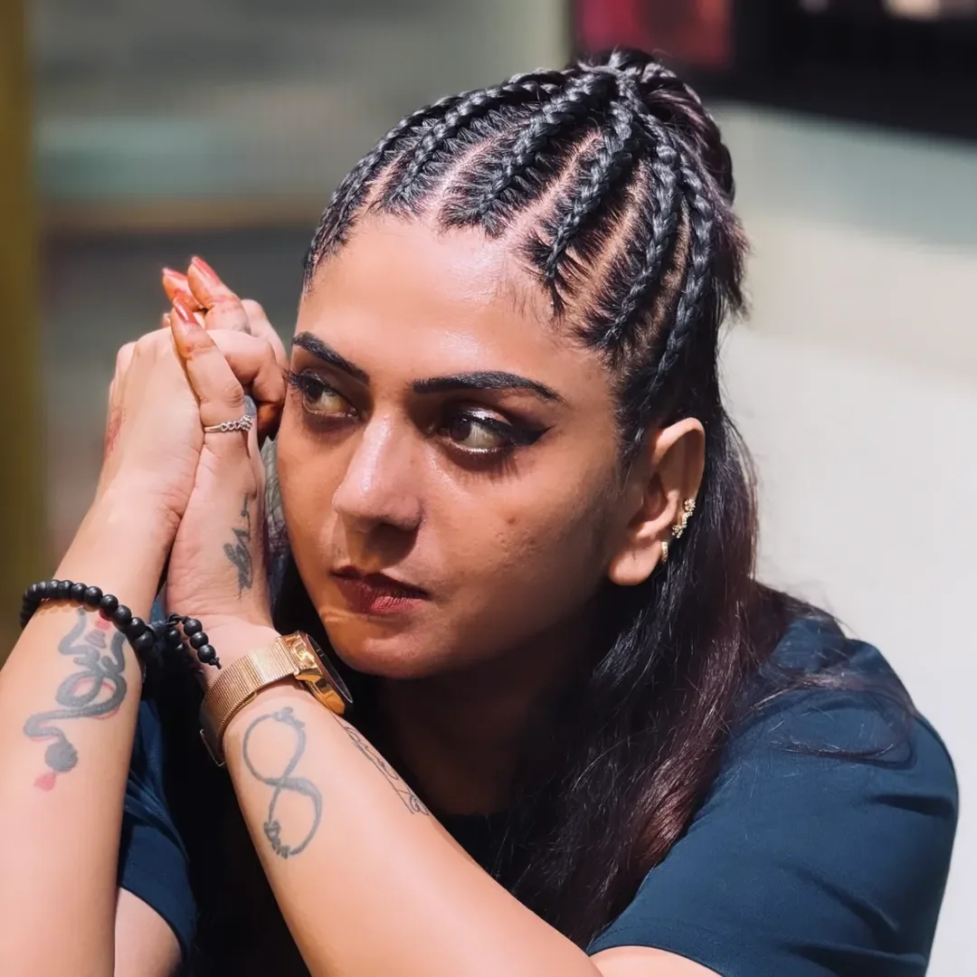 intricate summer braids hairstyle 2026 Half-Up Cornrow Braids With Sleek Contrast