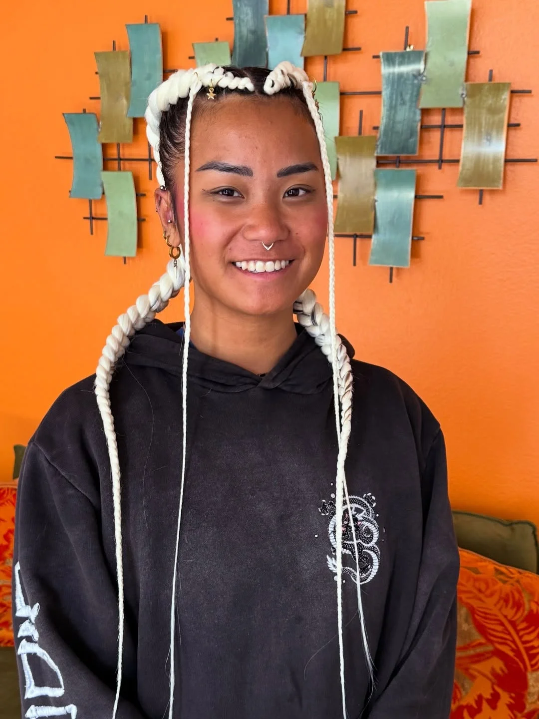 intricate summer braids hairstyle 2026 Minimalist White Rope Braids With Futuristic Contrast