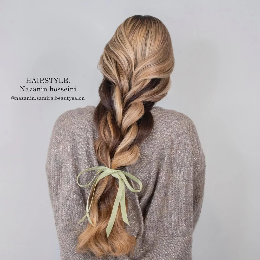 intricate summer braids hairstyle 2026 Soft Romantic Ribbon Braid For Warm Summer Nights