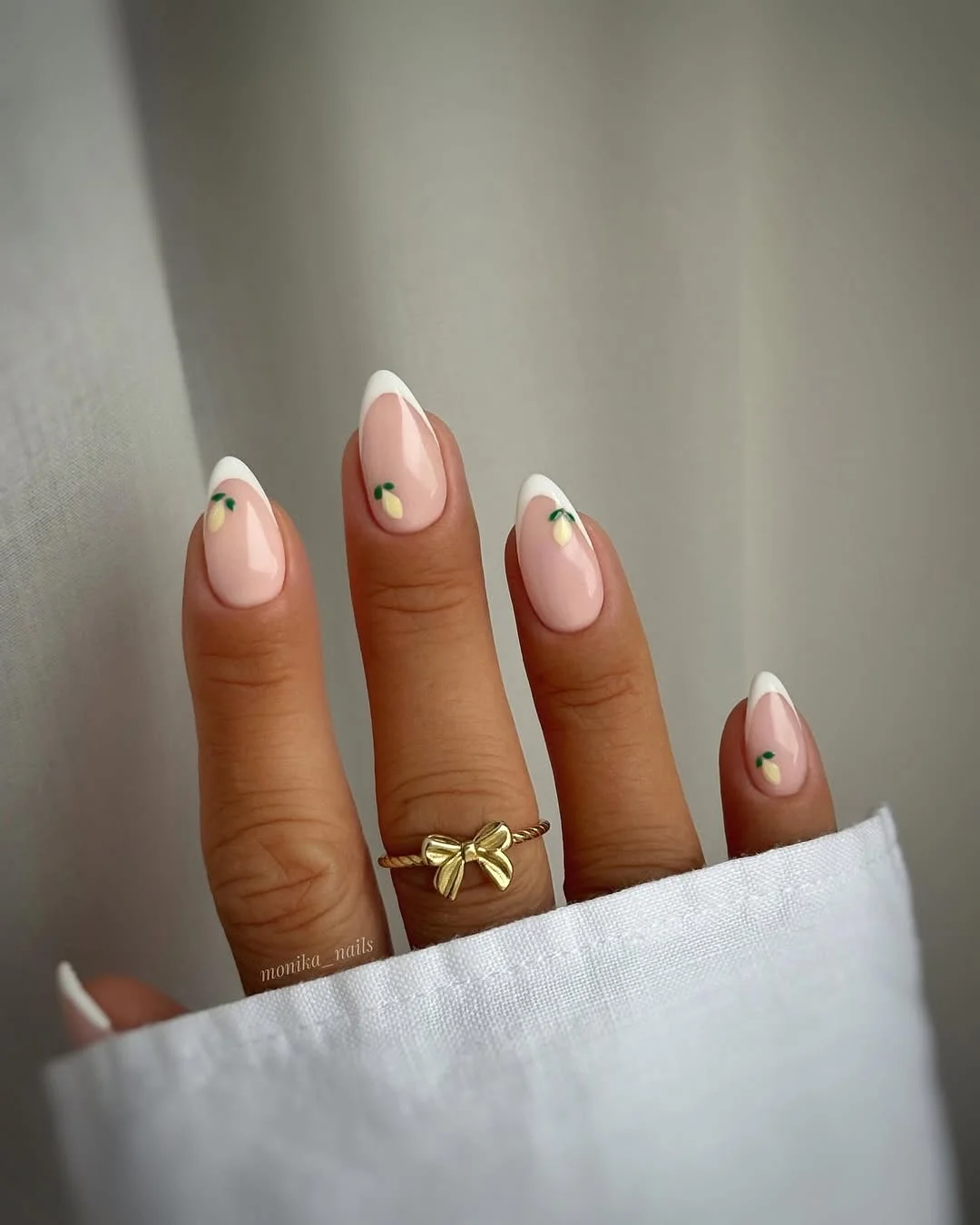 june nails ideas 2026 Mini Lemon French Tips for a Fresh Summer Look