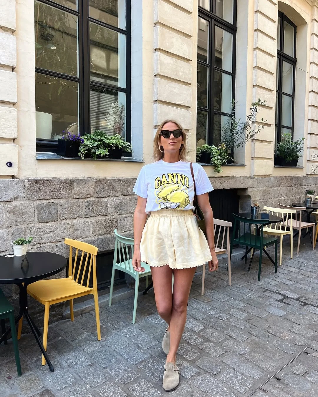 june outfits ideas 2026 Soft Lemon Shorts and Graphic Tees for Easy European Summer Days
