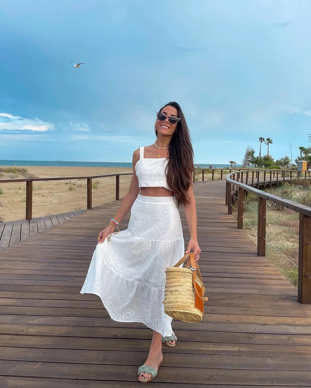 june outfits ideas 2026 White Eyelet Co Ord Sets for Dreamy Coastal Summer Days