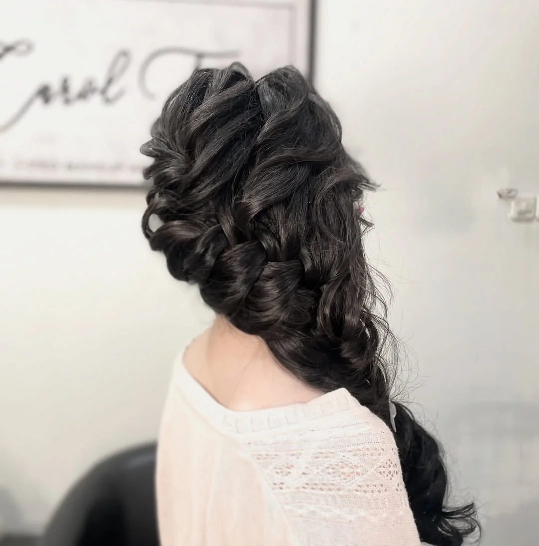 messy summer ponytail hairstyle 2026 Romantic Side Braid Ponytail With Soft Volume