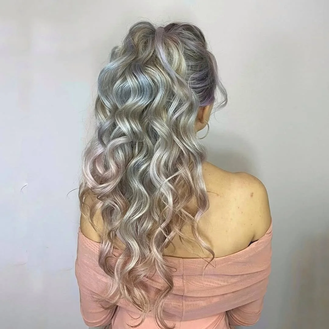 messy summer ponytail hairstyle 2026 Soft Icy Waves Ponytail With Airy Volume