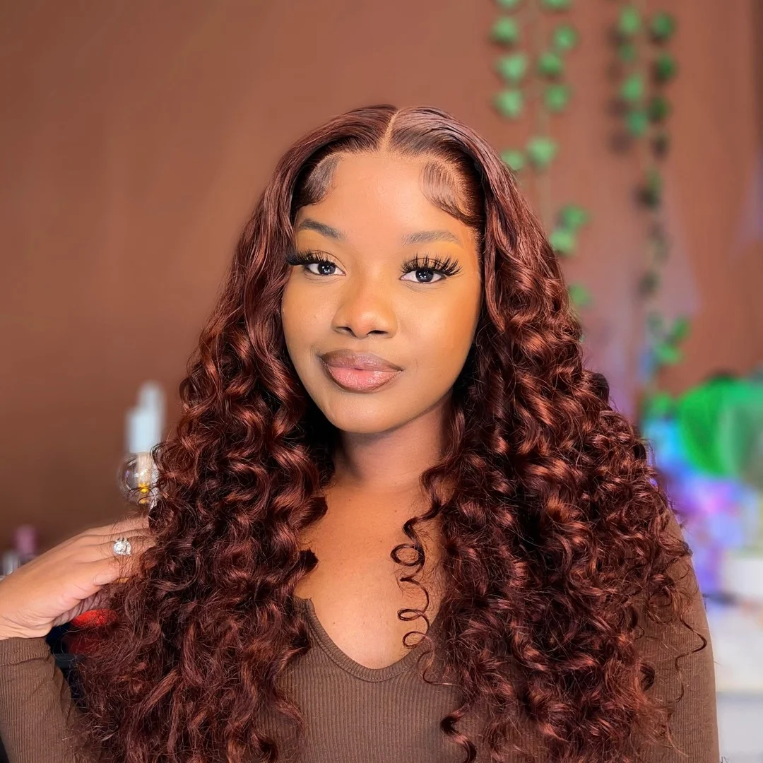 modern summer auburn hair color 2026 Velvet Auburn Curls With Rich Cinnamon Depth