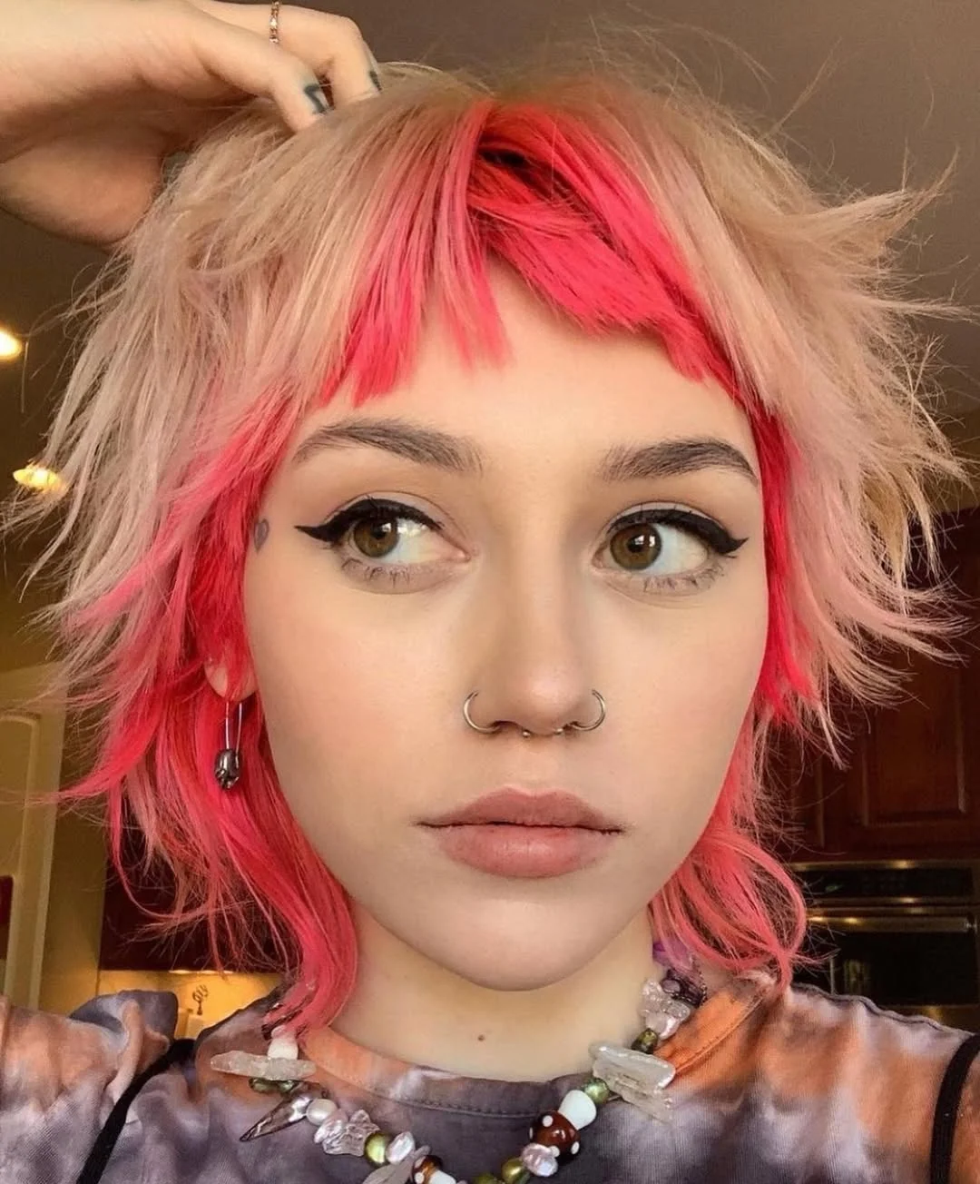 must-try summer haircut 2026 Electric Pink Shag with Choppy Texture