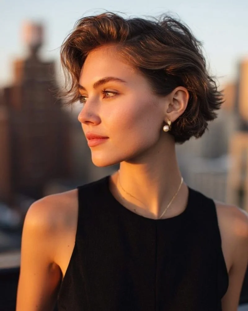 must-try summer haircut 2026 Sculpted Short Waves with Side Volume