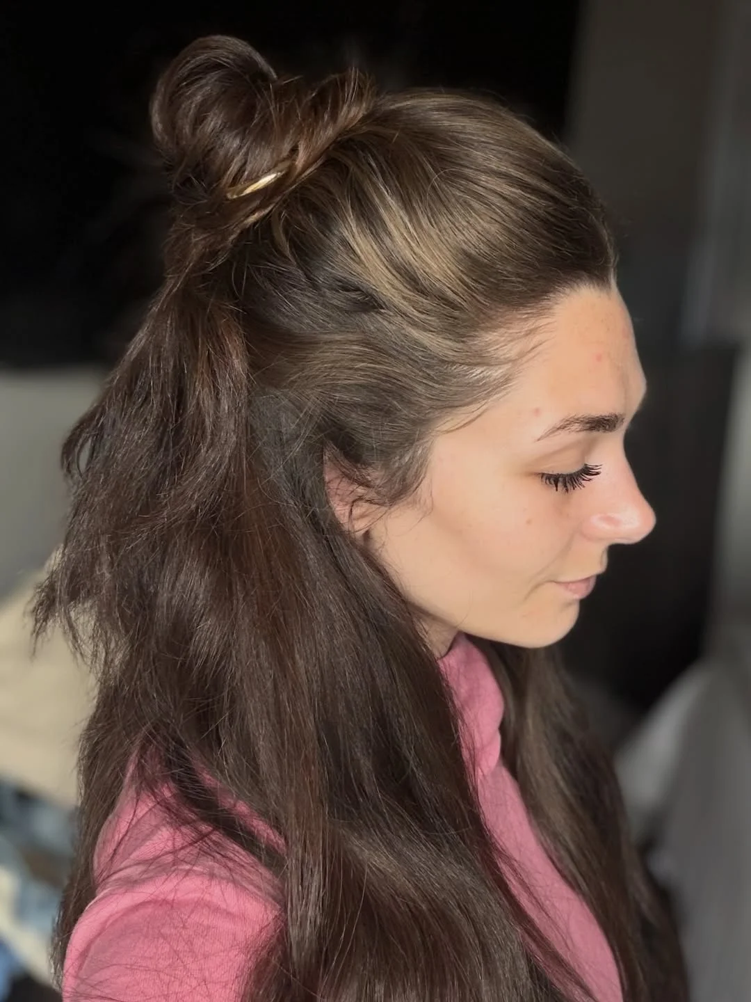natural summer easy hairstyle 2026 Undone Half Bun for Slow Summer Days