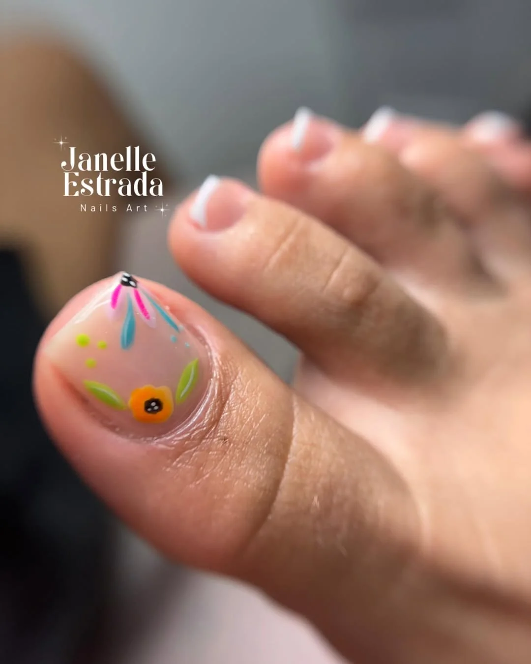 pedicure ideas - summer trends 2026 Playful Micro Floral Pedicure For Sunny Weekend Energy