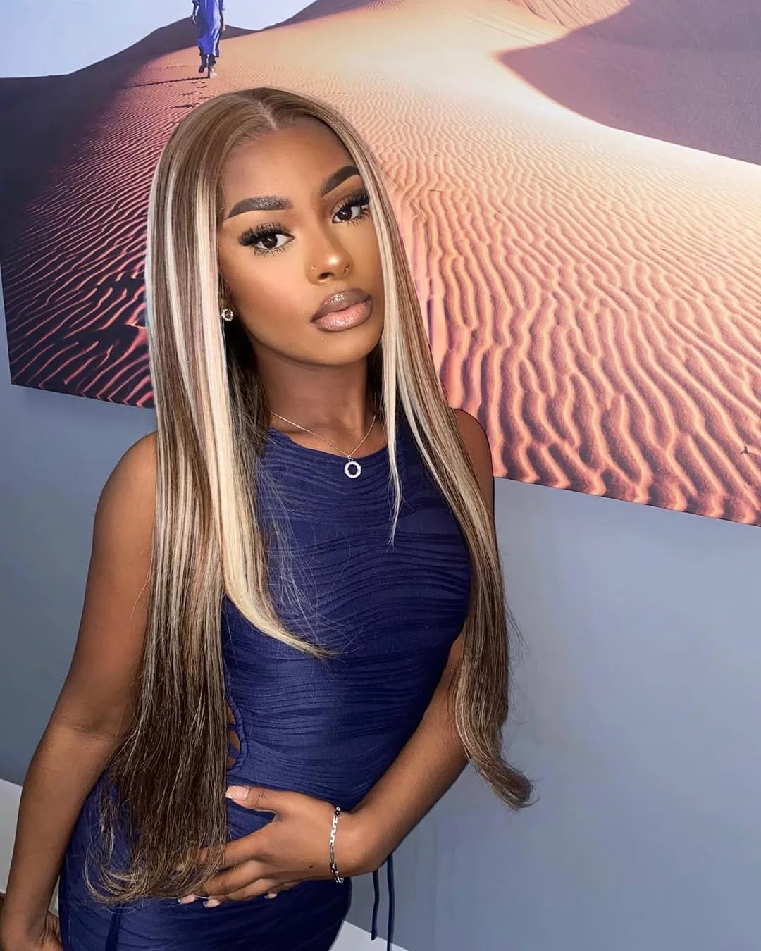 pretty summer honey blonde hair color 2026 Ribbon Blonde Contrast With Sleek Espresso Lengths