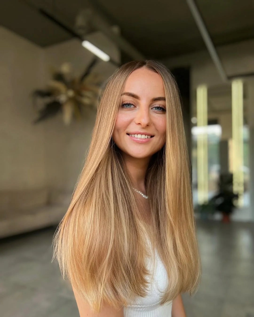 pretty summer honey blonde hair color 2026 Soft Neutral Honey Blonde With Airy Straight Layers