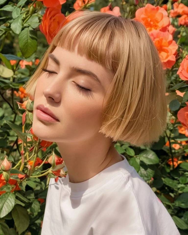 pretty summer honey blonde hair color 2026 French-Girl Honey Blonde With Baby Fringe