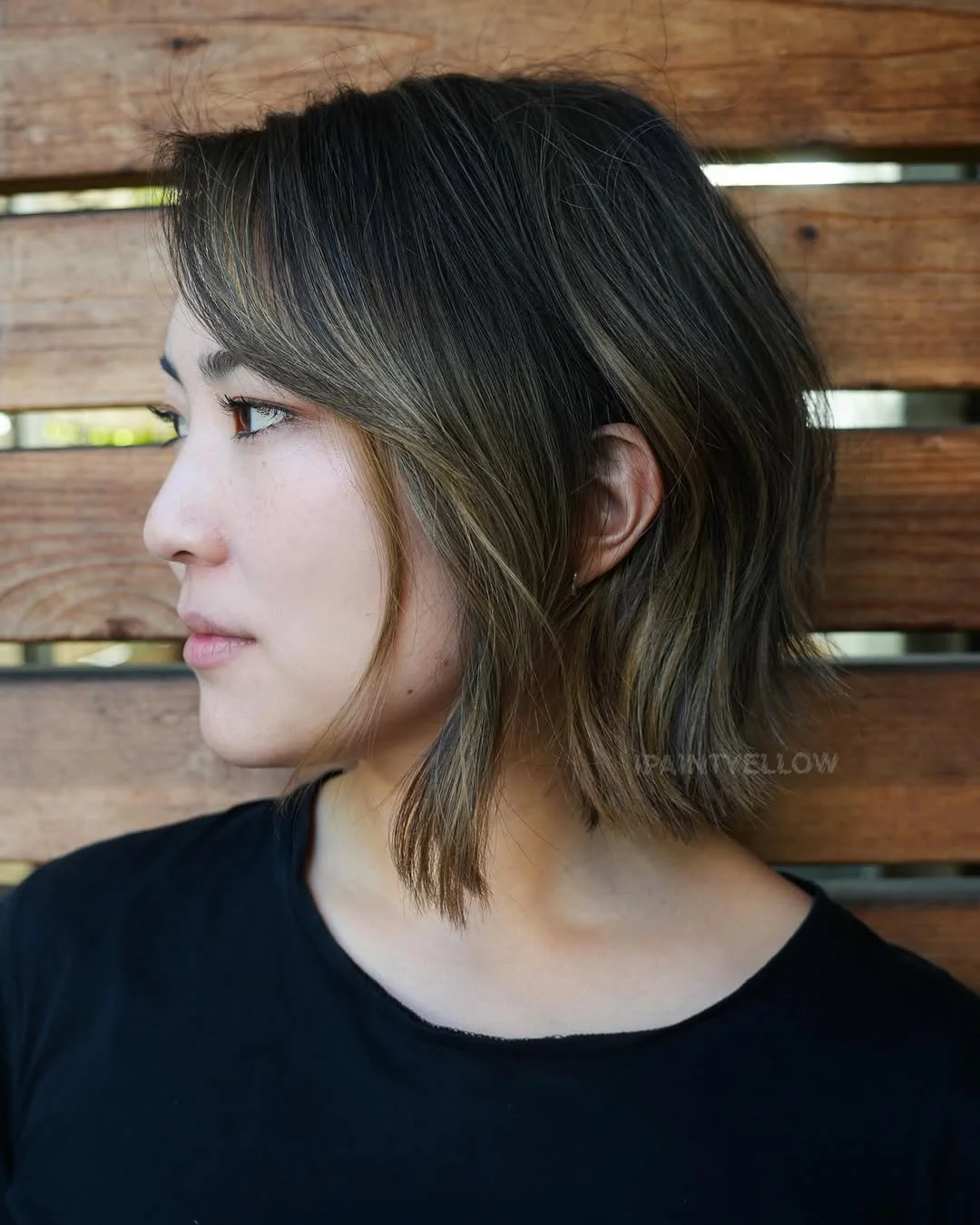 pretty summer mushroom brown hair color 2026 Soft angled bob with natural mushroom blending