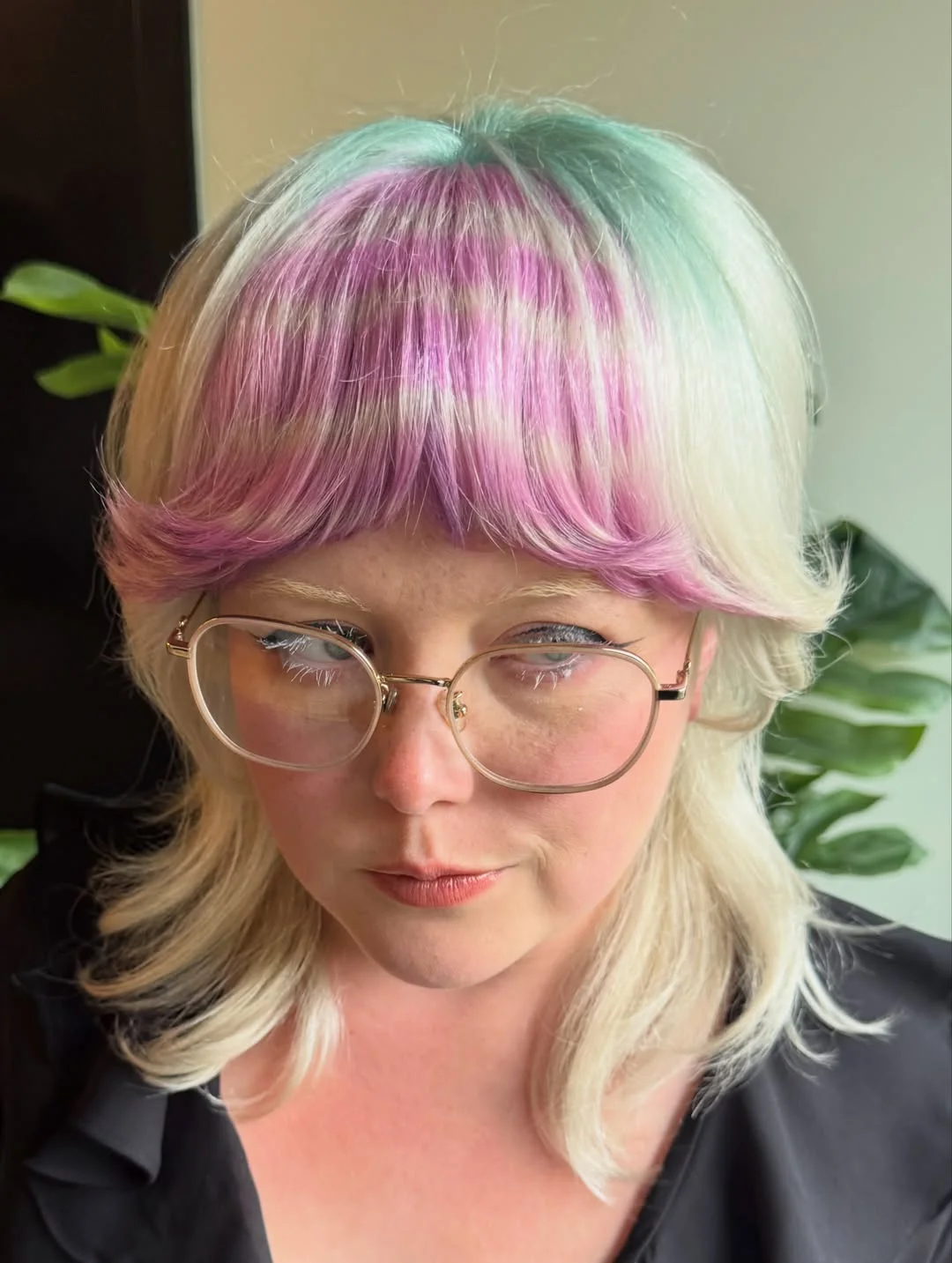 salon summer short haircuts 2026 Pastel Candy Mullet With Mint and Pink Panels