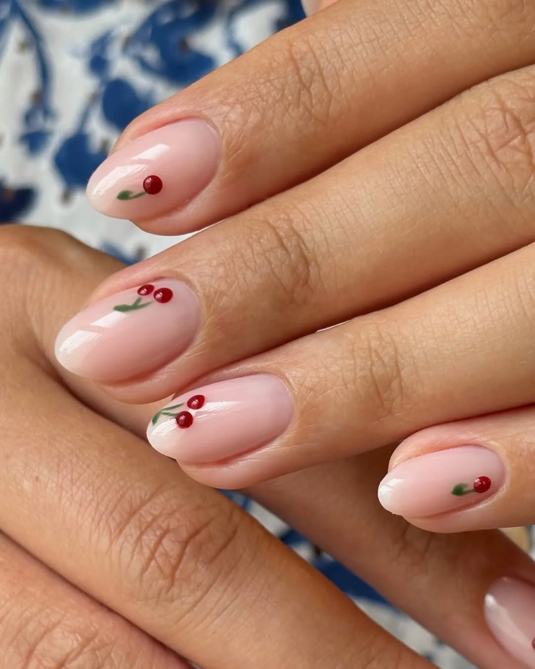 short gel nails summer 2026 Minimal Cherry Nail Art for a Sweet Summer Refresh