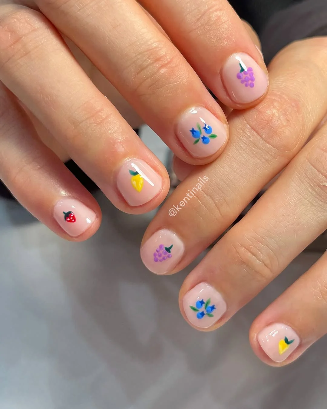 short gel nails summer 2026 Mini Fruit Nail Art for Soft Everyday Summer Nails