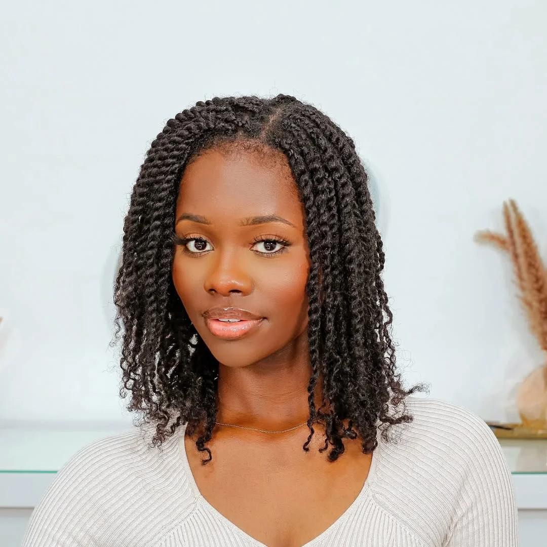 sleek summer hairstyle black women 2026 Defined Twist Bob With Soft Natural Texture