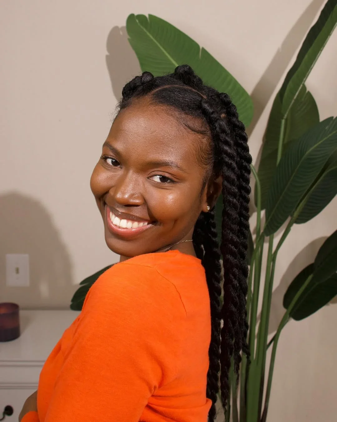 sleek summer hairstyle black women 2026 Chunky Summer Twists With a Clean Center Part