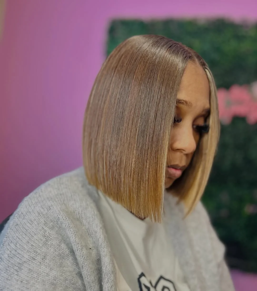 stunning summer hairstyles ideas 2026 Precision Glass Bob with Soft Blonde Melt