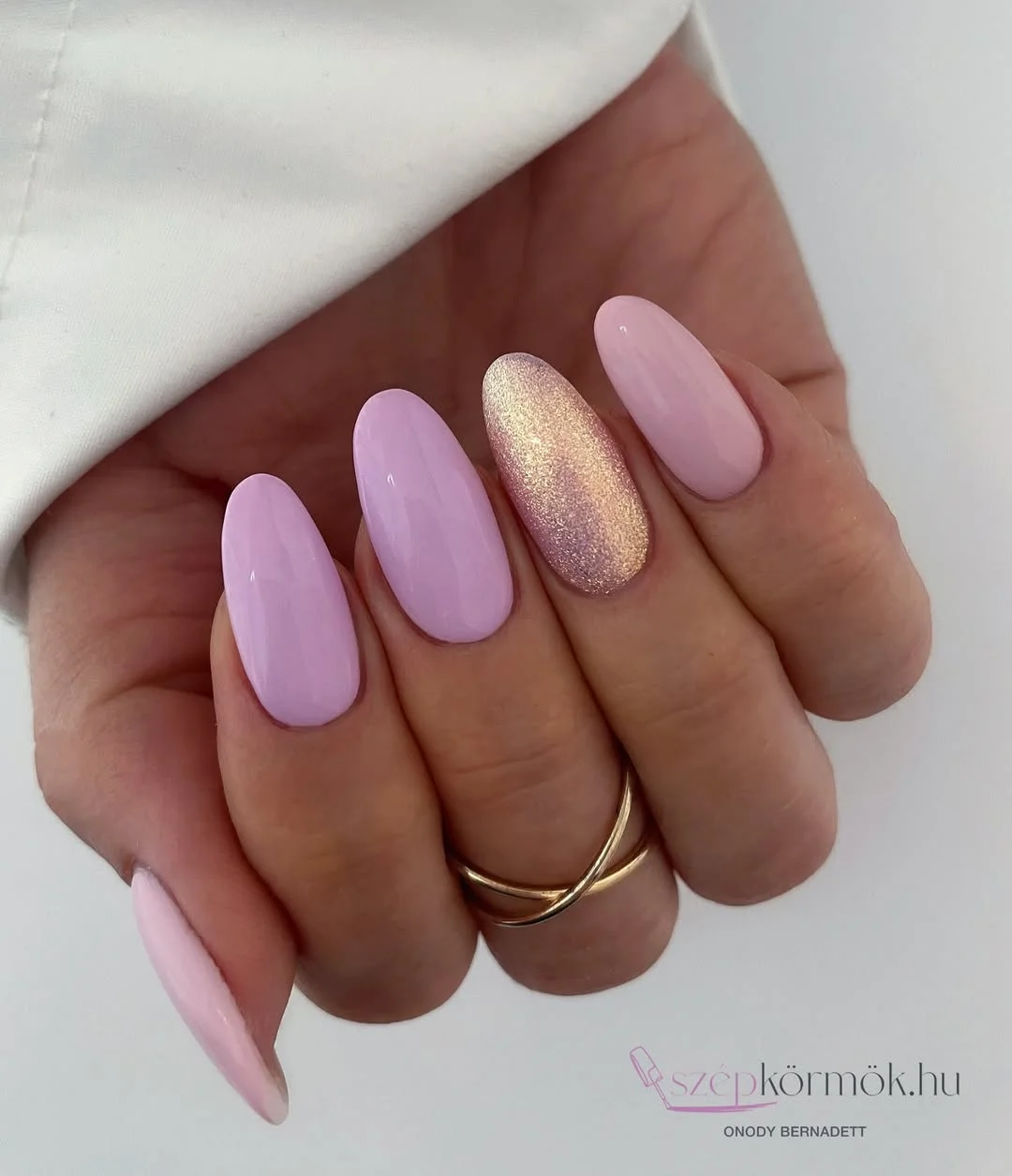 summer toe nails colors 2026 Lavender Glazed Nails With Subtle Gold Shimmer
