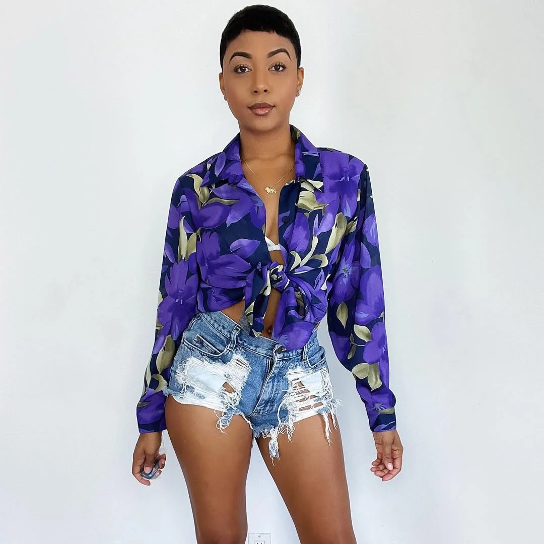 summer blouses for women 2026 Bold Tie-Front Florals with a Confident Edge