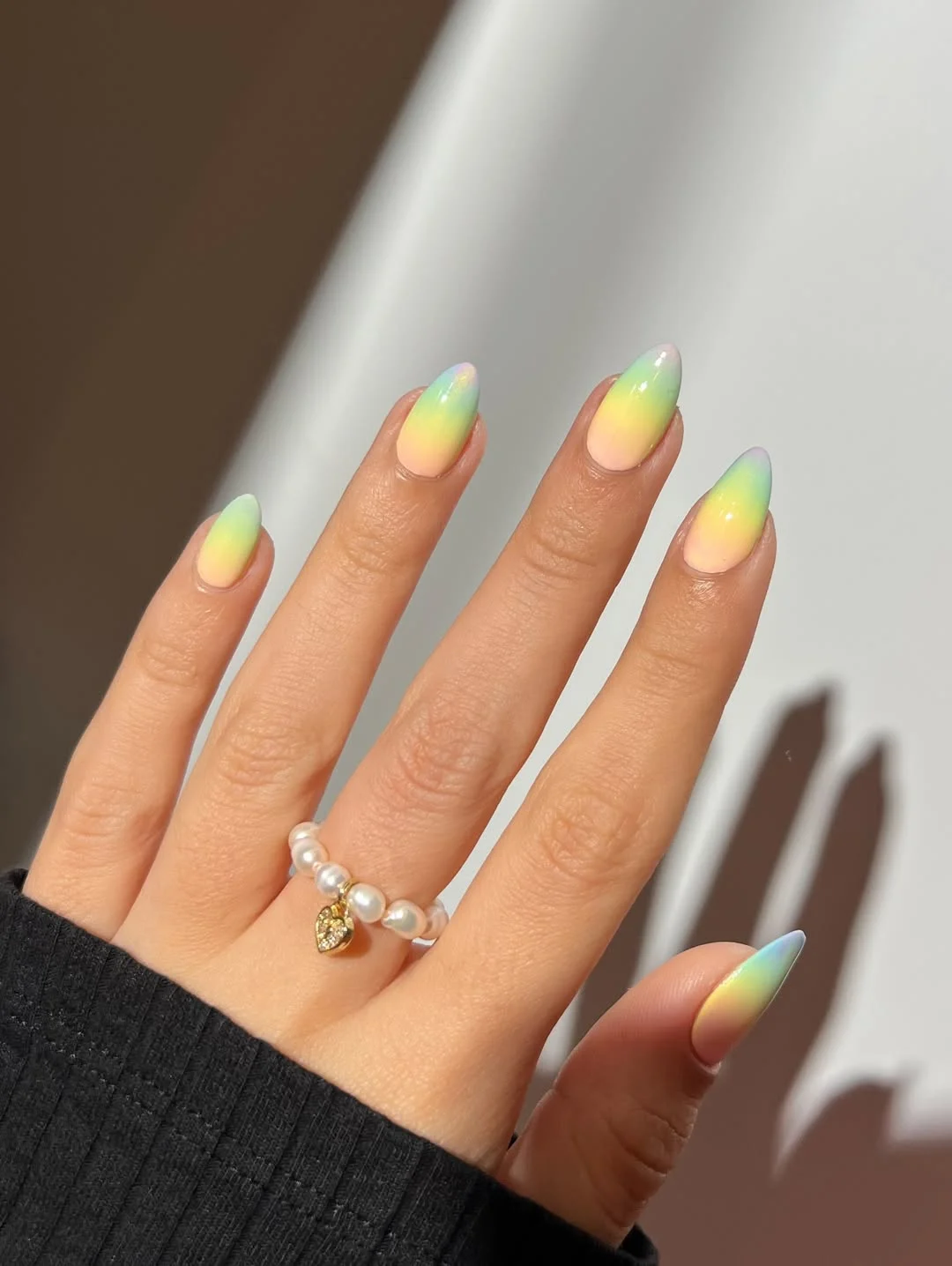 summer gel nails 2026 Pastel Rainbow Aura Nails