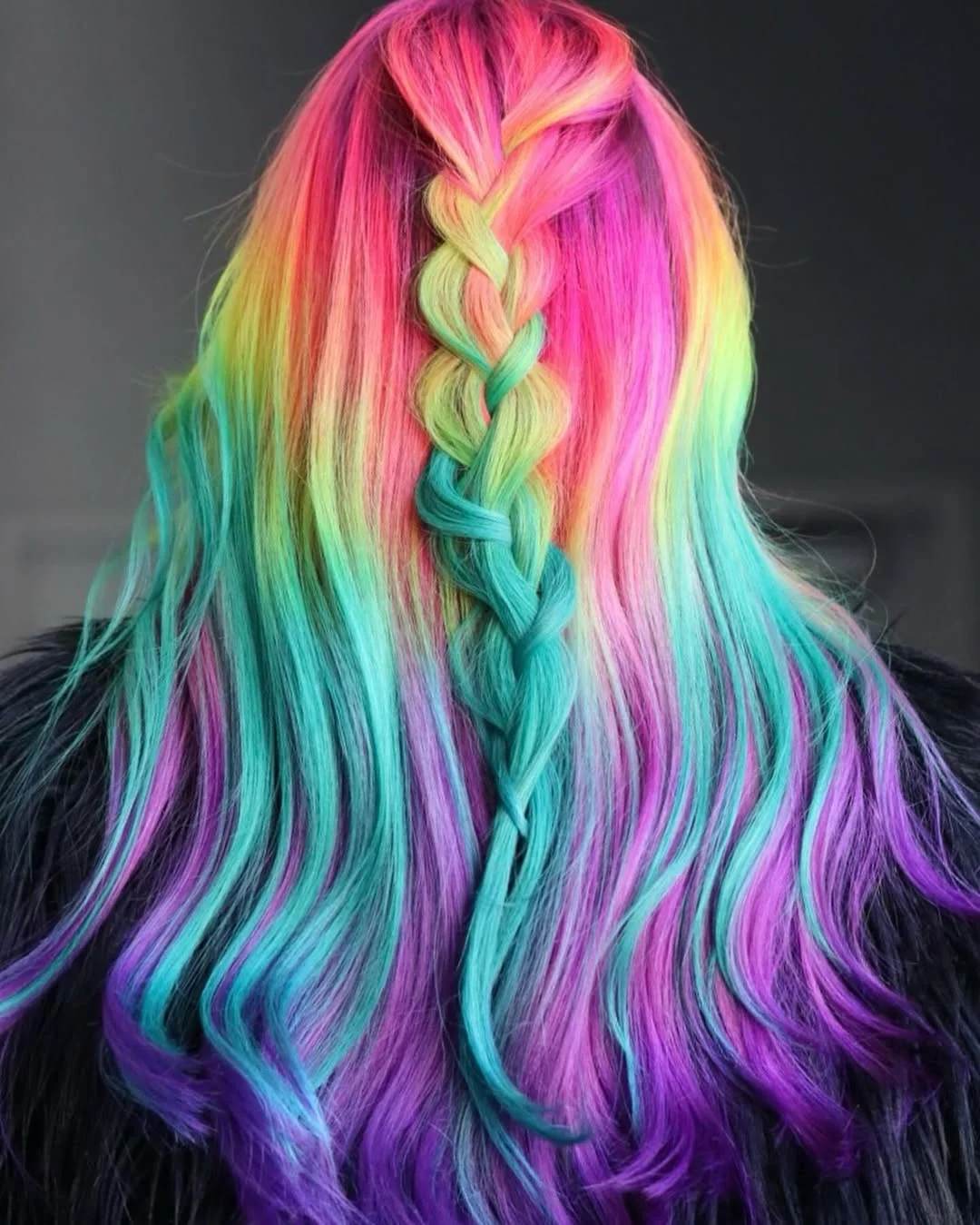 summer hair color ideas to inspire you 2026 Rainbow Melt Braid - Color as Expression