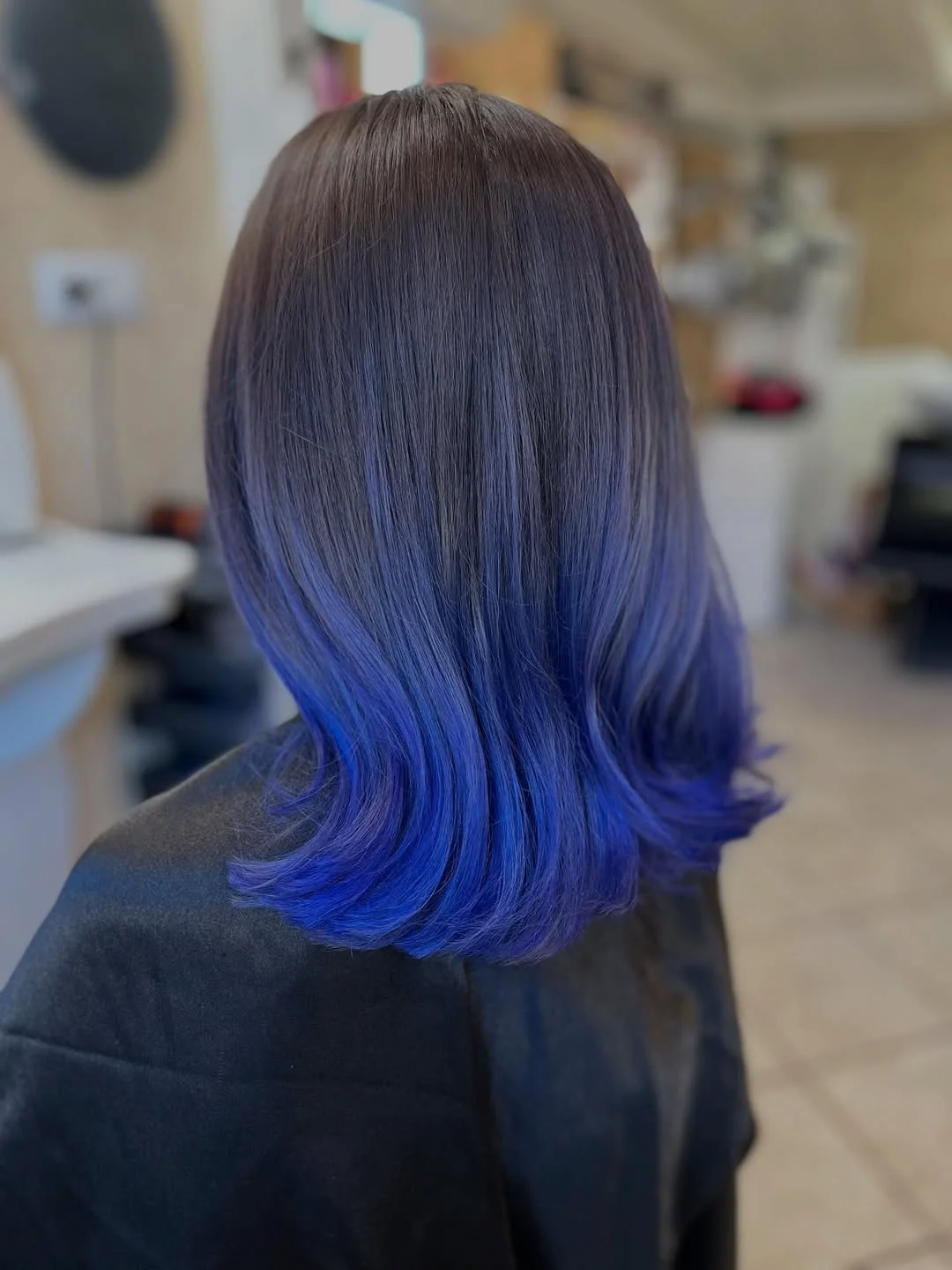 summer hair color ideas to inspire you 2026 Midnight Blue Dip - Subtle Edge for Dark Hair