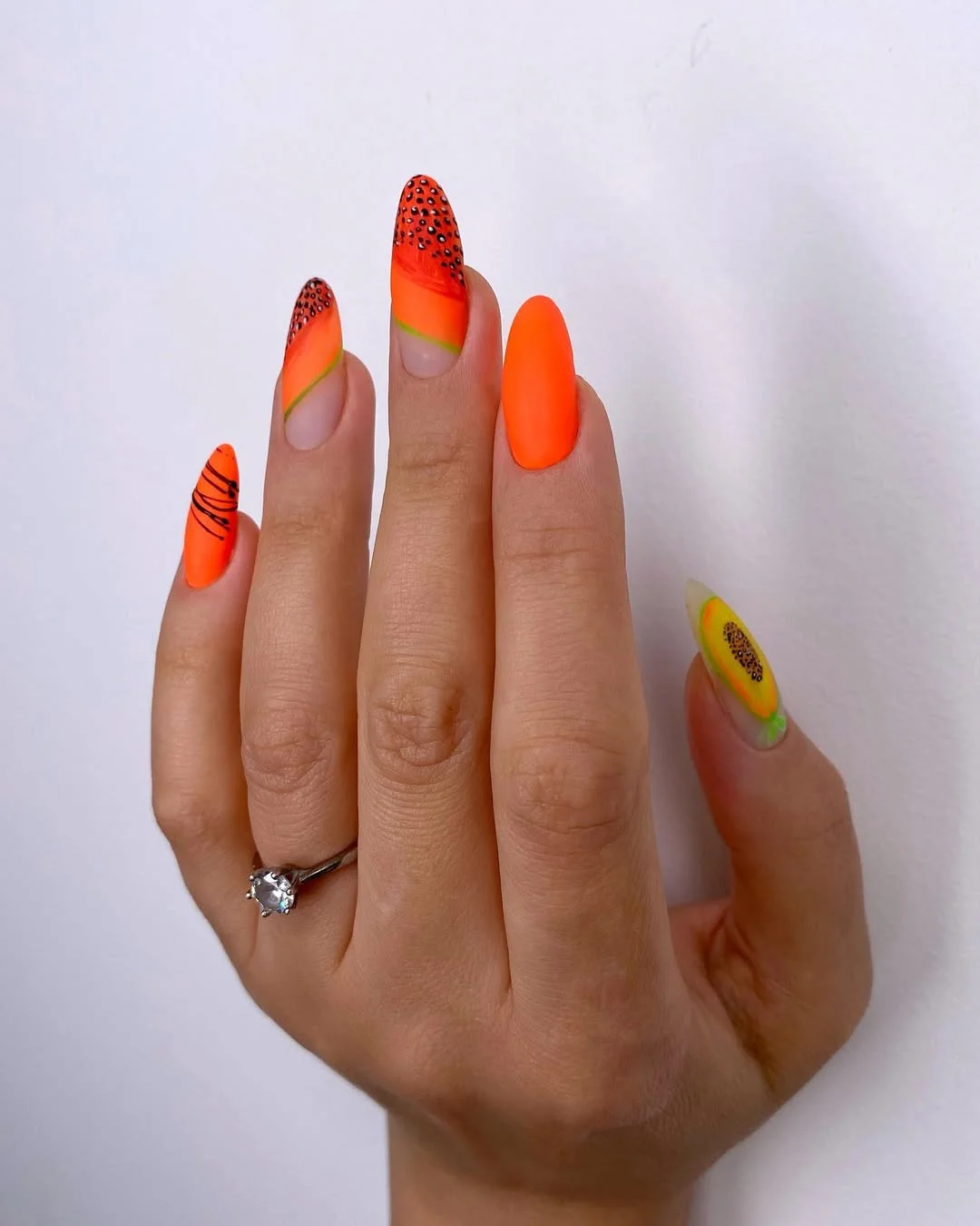 summer manicure color ideas 2026 Neon Papaya Orange Nails That Steal Attention Instantly