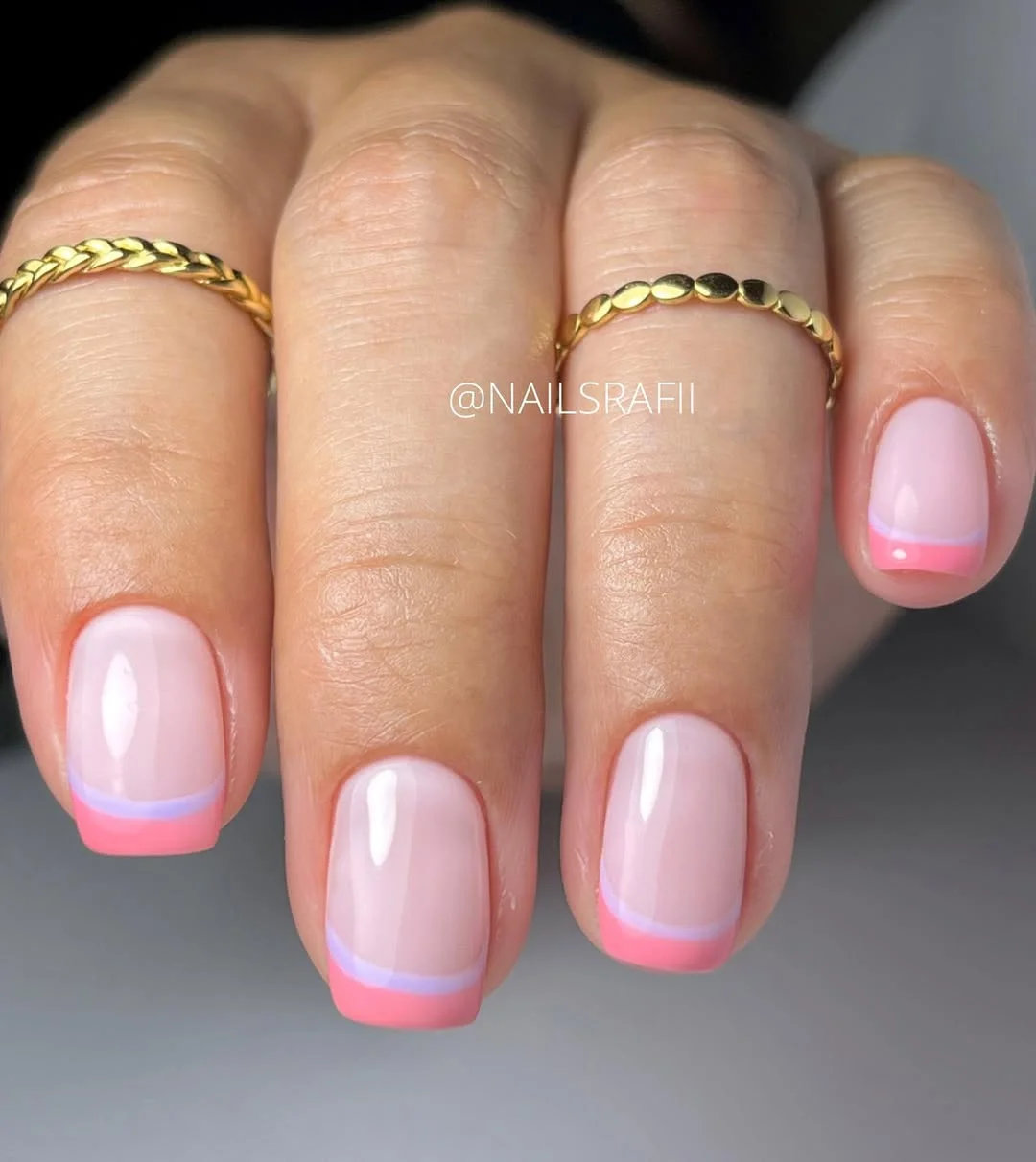summer nail colors 2026 Pink Double French Tips That Feel Soft And Playful