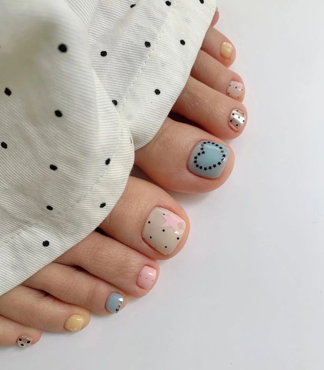 summer toe nails colors 2026 Pastel Mixed Prints for the Pinterest Girl Summer